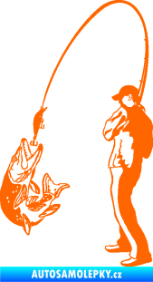 Samolepka Rybář 016 levá Fluorescentní oranžová