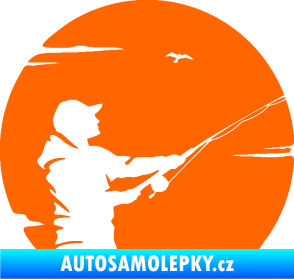 Samolepka Rybář 022 pravá Fluorescentní oranžová