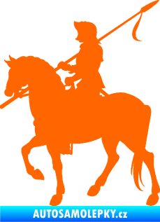 Samolepka Rytíř na koni levá Fluorescentní oranžová