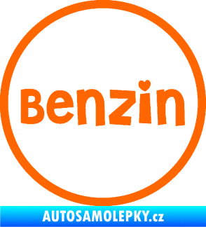 Samolepka Samolepka na víčko od nádrže 009 benzín Fluorescentní oranžová