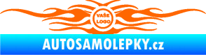 Samolepka Samolepka na zadní sklo plameny se znakem Fluorescentní oranžová