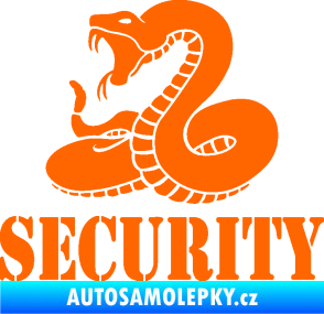Samolepka Security hlídáno - levá had Fluorescentní oranžová