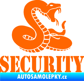 Samolepka Security hlídáno - pravá had Fluorescentní oranžová