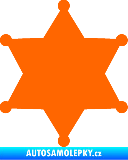 Samolepka Sheriff 002 hvězda Fluorescentní oranžová