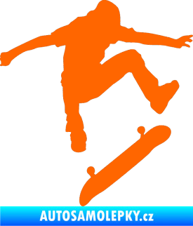 Samolepka Skateboard 005 pravá Fluorescentní oranžová