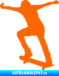 Samolepka Skateboard 006 levá Fluorescentní oranžová