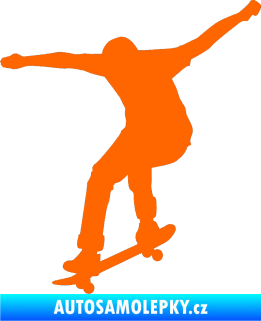 Samolepka Skateboard 011 levá Fluorescentní oranžová