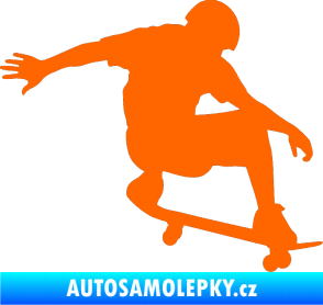 Samolepka Skateboard 012 pravá Fluorescentní oranžová