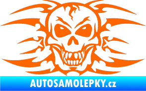Samolepka Skeleton - lebka Fluorescentní oranžová