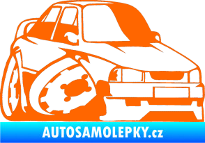 Samolepka Škoda 130 karikatura pravá Fluorescentní oranžová
