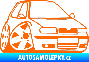 Samolepka Škoda Felicia karikatura pravá Fluorescentní oranžová