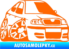 Samolepka Škoda Octavia karikatura pravá Fluorescentní oranžová