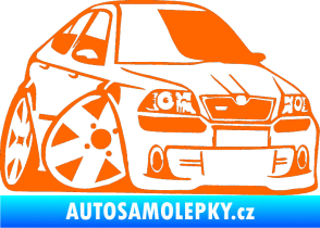 Samolepka Škoda Octavia RS karikatura pravá Fluorescentní oranžová