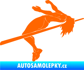 Samolepka Skok do výšky 001 pravá atletika Fluorescentní oranžová