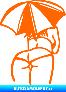 Samolepka Slečna s deštníkem pravá Fluorescentní oranžová