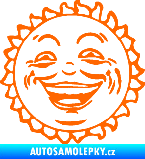 Samolepka Slunce usměvavá tvář Fluorescentní oranžová