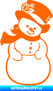 Samolepka Sněhulák 003 pravá Fluorescentní oranžová