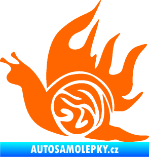 Samolepka Šnek s plameny levá Fluorescentní oranžová
