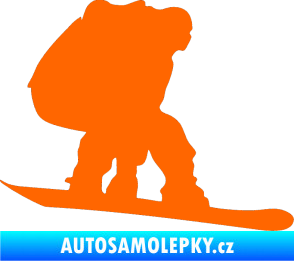 Samolepka Snowboard 010 pravá Fluorescentní oranžová