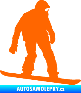Samolepka Snowboard 027 pravá Fluorescentní oranžová