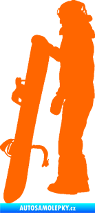 Samolepka Snowboard 032 levá Fluorescentní oranžová
