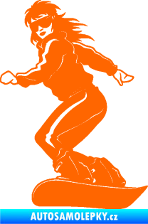 Samolepka Snowboard 036 levá Fluorescentní oranžová