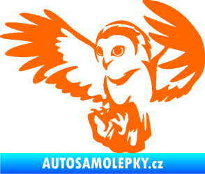 Samolepka Sova 006 levá Fluorescentní oranžová