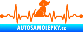 Samolepka Srdeční tep 002 pravá pejsek Fluorescentní oranžová