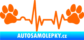Samolepka Srdeční tep 004 tlapky Fluorescentní oranžová