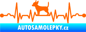 Samolepka Srdeční tep 006 levá čivava Fluorescentní oranžová