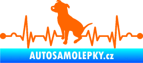 Samolepka Srdeční tep 007 levá pitbull Fluorescentní oranžová