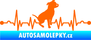 Samolepka Srdeční tep 007 pravá pitbull Fluorescentní oranžová