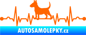 Samolepka Srdeční tep 008 levá pes bulteriér Fluorescentní oranžová