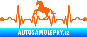 Samolepka Srdeční tep 010 levá  koník Fluorescentní oranžová