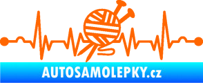 Samolepka Srdeční tep 016 levá pletení Fluorescentní oranžová