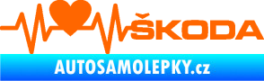 Samolepka Srdeční tep 025 pravá škoda Fluorescentní oranžová