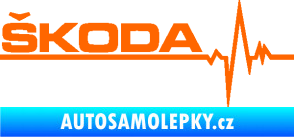 Samolepka Srdeční tep 034 levá Škoda Fluorescentní oranžová