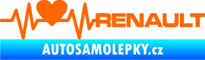 Samolepka Srdeční tep 041 pravá Renault Fluorescentní oranžová