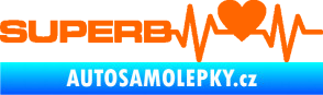 Samolepka Srdeční tep 072 levá Superb Fluorescentní oranžová