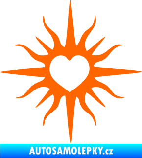 Samolepka Srdíčko 006 Fluorescentní oranžová
