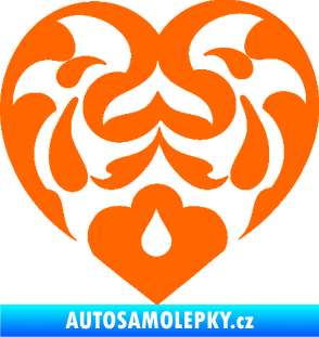 Samolepka Srdíčko 007 Fluorescentní oranžová
