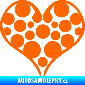 Samolepka Srdíčko 008 Fluorescentní oranžová