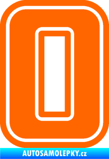 Samolepka Startovní číslo 0 typ 5 Fluorescentní oranžová