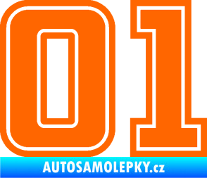 Samolepka Startovní číslo 01 typ 5 Fluorescentní oranžová