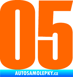 Samolepka Startovní číslo 05 typ 2 Fluorescentní oranžová