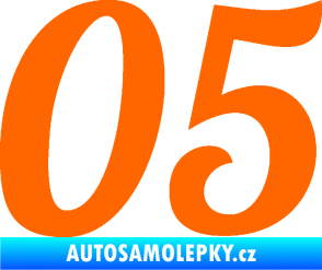 Samolepka Startovní číslo 05 typ 3 Fluorescentní oranžová