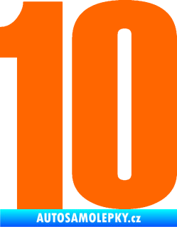 Samolepka Startovní číslo 10 typ 2    Fluorescentní oranžová