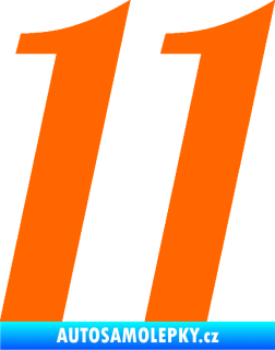 Samolepka Startovní číslo 11 typ 3   Fluorescentní oranžová
