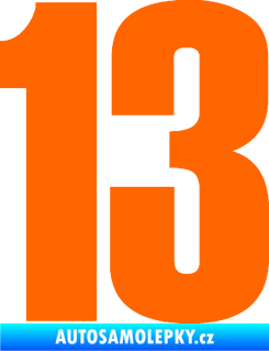 Samolepka Startovní číslo 13 typ 2    Fluorescentní oranžová