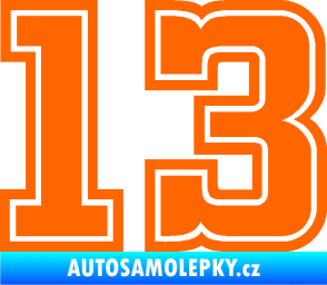 Samolepka Startovní číslo 13 typ 5 Fluorescentní oranžová